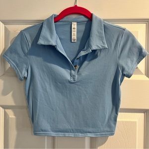 ALO Yoga Choice cropped polo blue sky NWOT